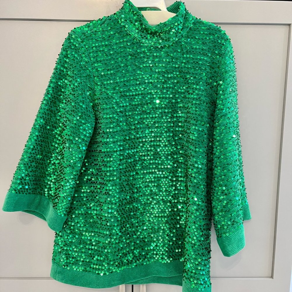 Green Sequin Zara Top